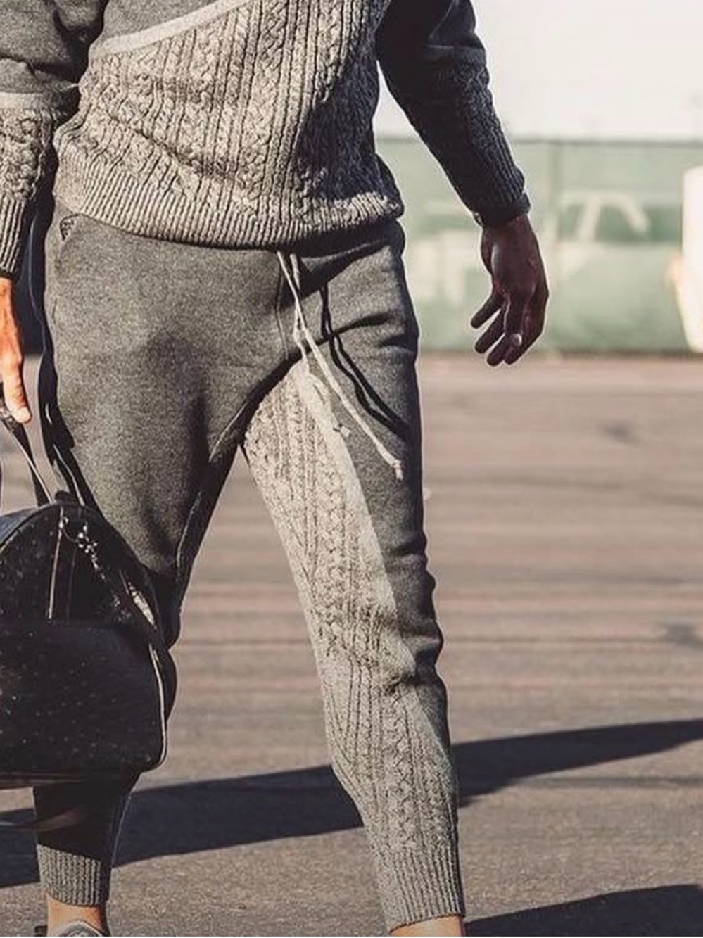 NEW Twenty Montreal‎ Felt Connect Fleece-Lined Joggers with Knit Sweater Panel